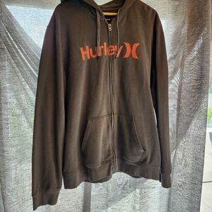 Hurley Y2K zipper hoodie XXL green and Orange